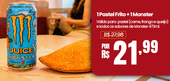 Promo carrossel 5 - MONSTER + PASTEL FRITO _PREÇO 
